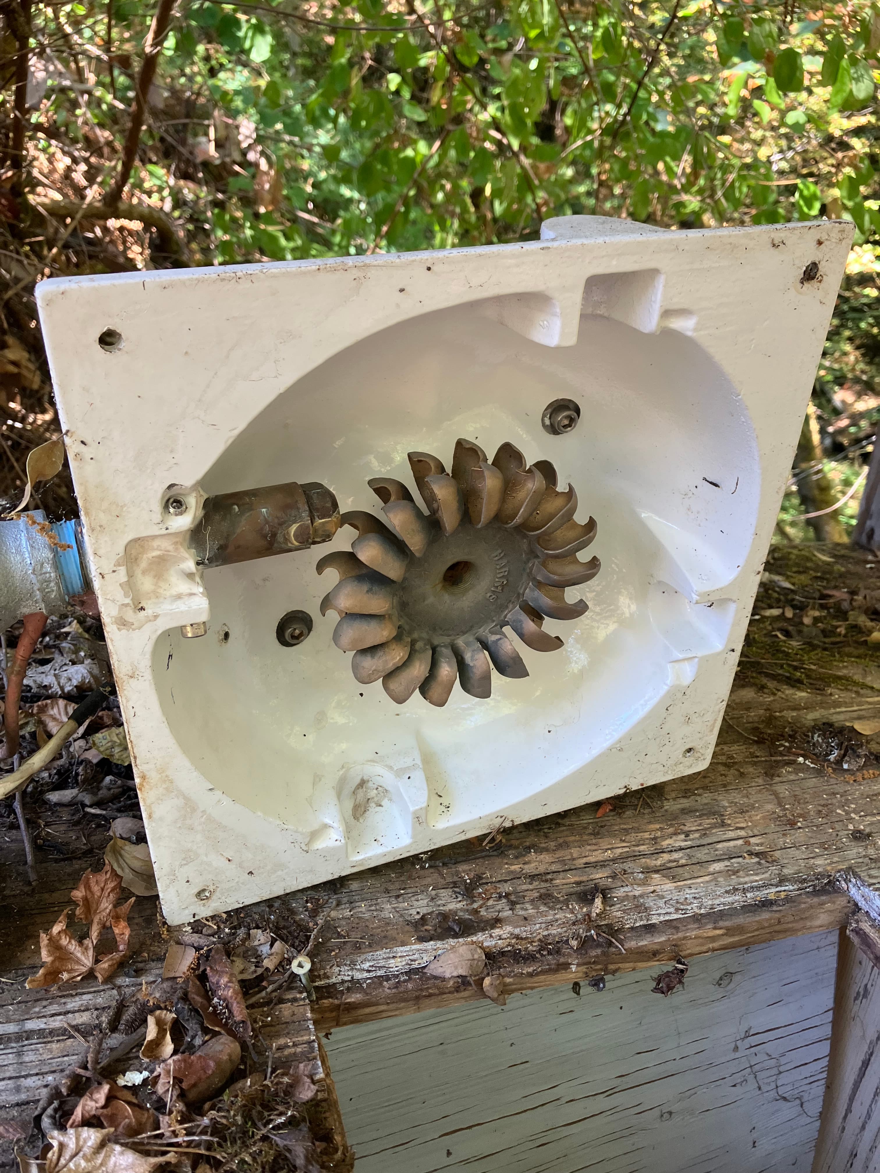Pelton wheel power-generation system installed at a cabin