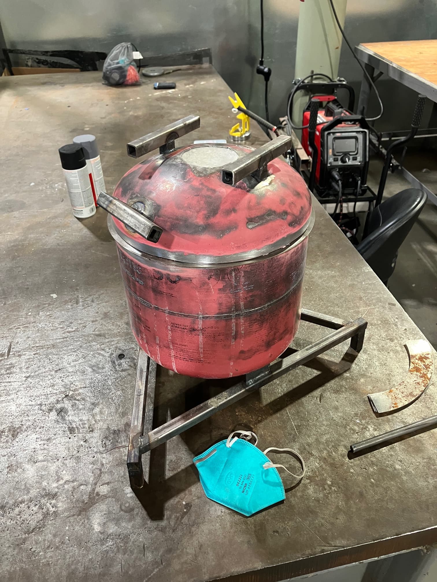 Casting furnace during welding and fabrication