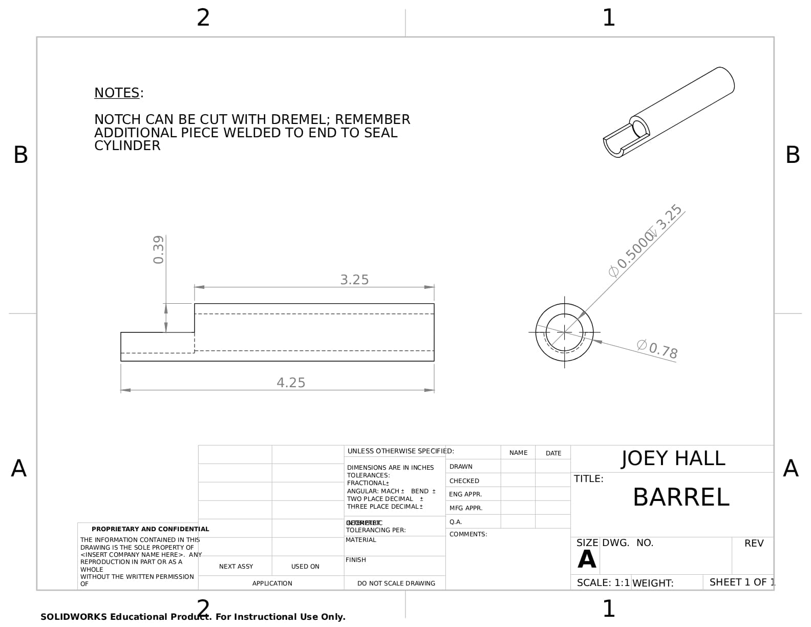 Second manufacturing drawing for the compressed-air engine
