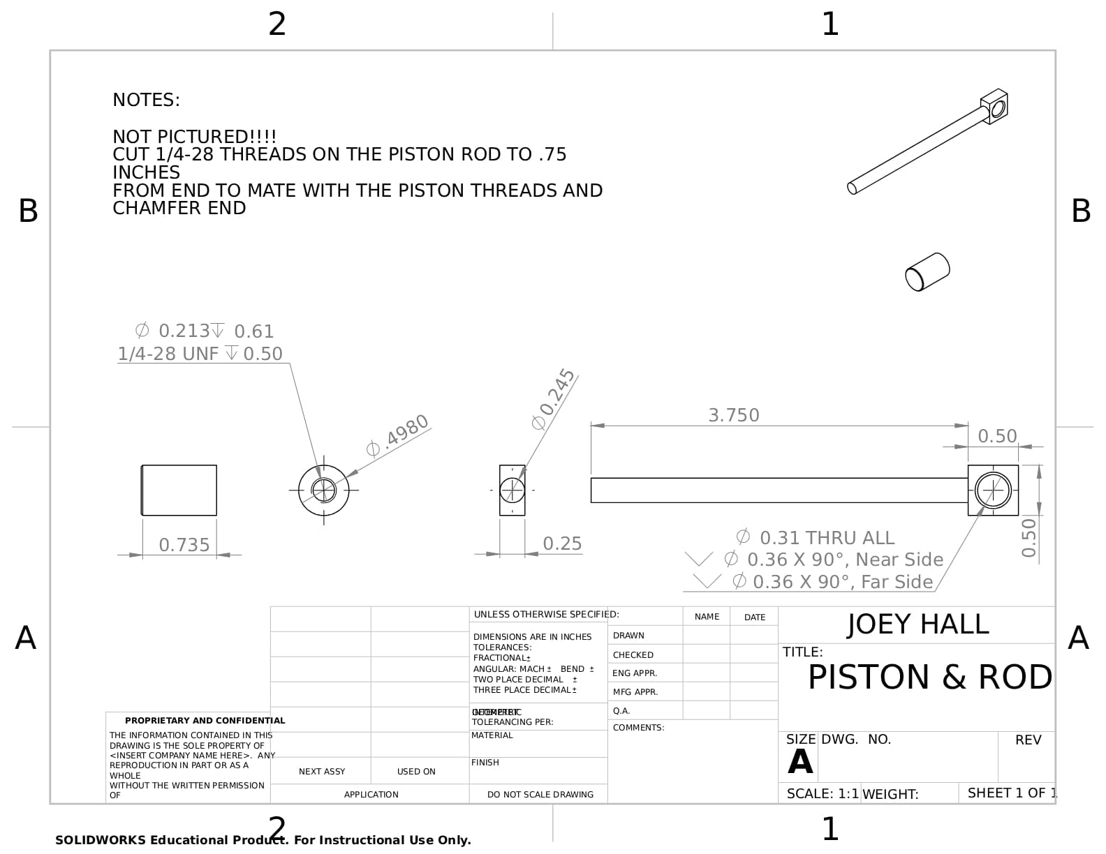 Seventh manufacturing drawing for the compressed-air engine