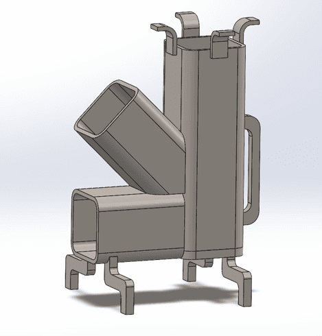 CAD model of the wood-burning rocket stove