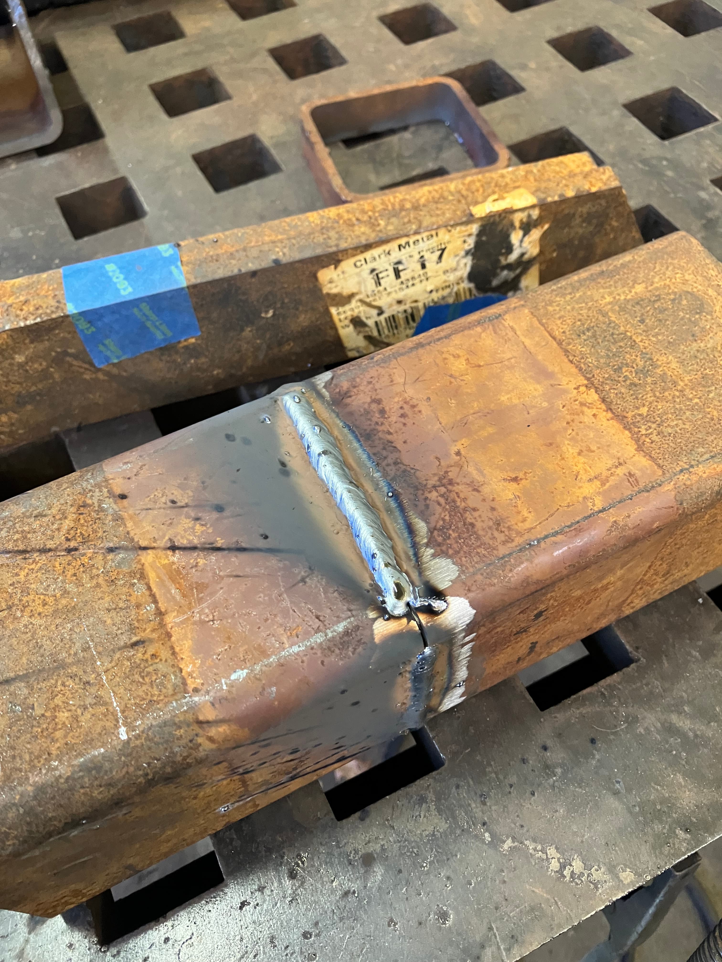 Rocket stove during MIG welding and fabrication