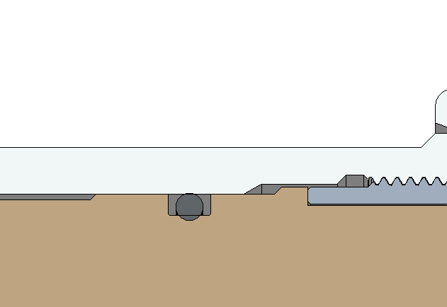 CAD cross section of the original O-ring gland geometry